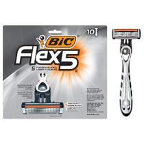 Lâminas de barbear descartáveis BIC Flex 5 para homens, 10 unidades