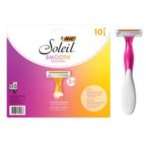 Lâminas de barbear descartáveis BIC Soleil Smooth Colors para mulheres, 10 unidades