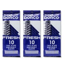 Lâminas de barbear descartáveis Dorco Fresh Twin Blade para homens (30x)