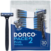 Lâminas de barbear descartáveis Dorco Pace 2 Plus para homens (30 quilates)