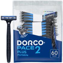 Lâminas de barbear descartáveis Dorco Pace 2 Plus para homens (60 quilates)