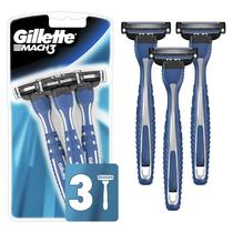 Lâminas de barbear descartáveis Gillette Mach3 masculinas de 3 lâminas, 3 unidades