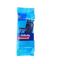 Lâminas de barbear descartáveis Gillette Sensor2 12 unidades de revestimento de cromo Lâminas de barbear descartáveis Gillette Sensor2 12 unidades de revestimento de cromo