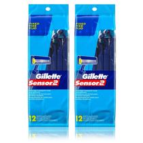 Lâminas de barbear descartáveis Gillette Sensor2 12 unidades Pacote com 2
