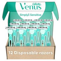 Lâminas de barbear descartáveis Gillette Venus Simply 3 Sensitive x12