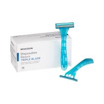 Lâminas de barbear descartáveis McKesson Stainless Steel Triple Blade