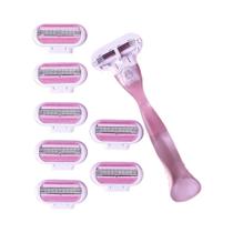 Lâminas De Barbear Femininas Com Cabo, Pacote Com 8 Unidades Para Remoção De Pelos No Rosto, Pernas,