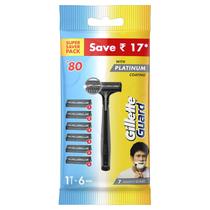 Lâminas de barbear Gillette Guard 6 cartuchos mais 1 navalha