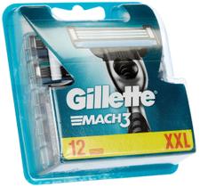 Lâminas de barbear Gillette MACH3 para homens - 12 lâminas de reposição