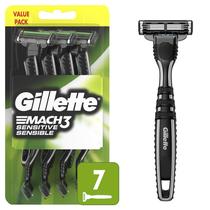 Lâminas de barbear Gillette Mach3 Sensitive para homens, descartáveis, 7 unidades Lâminas de barbear Gillette Mach3 Sensitive para homens, descartáveis, 7 unidades