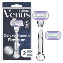 Lâminas de Barbear Gillette Venus Deluxe Smooth Platinum - Para Mulheres