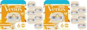 Lâminas de Barbear Gillette Venus MoistureGlide Pacote com 6 Unidades x2 Lâminas de Barbear Gillette Venus MoistureGlide Pacote com 6 Unidades x2
