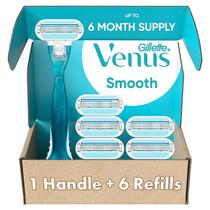 Lâminas de barbear Gillette Venus Smooth para mulheres com 1 alça e 6 lâminas