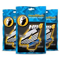 Lâminas de barbear HeadBlade HB4 para homens, pacote com 12 lâminas e 3