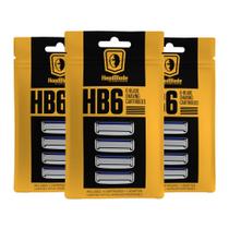 Lâminas de barbear HeadBlade HB6 Refill Masculino com 12 lâminas