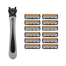 Lâminas De Barbear Manuais Amarelas De Três Camadas Para Homens E Mulheres