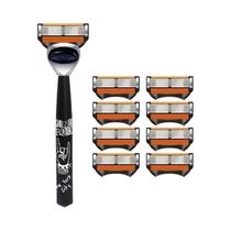 Lâminas De Barbear Manuais Ultra-Afiadas De 6 Camadas Para Homens, Refil Compatível Com a Maioria