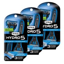 Lâminas de Barbear Schick Hydro 5 para Homens - 9 Unidades com Aparador