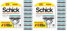 Lâminas de Barbear Schick Quattro Titanium com 16 Unidades Lâminas de Barbear Schick Quattro Titanium com 16 Unidades