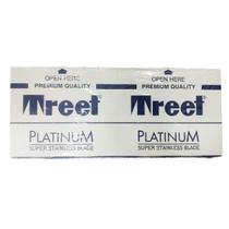 Lâminas de Barbear Treet Platinum Super Aço Inoxidável Pacote com 100 Unidades
