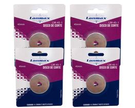 Lâminas de Corte Cortador Para Circular Disco 45mm kit com 4 Ideal para Costura Patchwowk Artesanatos em Geral - Lanmax