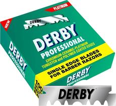 Lâminas Derby Professional de Fio Único 100 Unidades Lâminas Derby Professional de Fio Único 100 Unidades