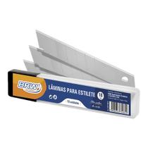 Lâminas P/Estilete 18mm Largo C/10 Unidades - BRW Lâminas P/Estilete 18mm Largo C/10 Unidades - BRW