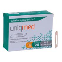 Lâminas Para Bisturi Descartáveis Aço Carbono 100 Un Uniqmed Lâminas Para Bisturi Descartáveis Aço Carbono 100 Un Uniqmed