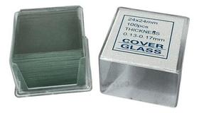 Lâminas Para Microscópio 100 Unidades 24x24mm Lamínula