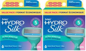 Lâminas Schick Hydro Silk Sensitive Pacote com 6 Unidades