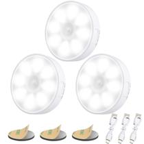 Lamp Electight Motion Sensor de Movimento 8 LED Recarregável 6000K, pacote com 3