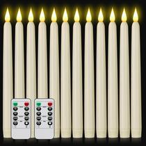 Lamp Hanzim Flameless LED Taper Candles 23 cm, pacote com 12 unidades, marfim
