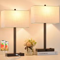 Lamp Lynnoland Candeeiros de mesa Touch de 53 cm com tomadas USB e AC Lamp Lynnoland Candeeiros de mesa Touch de 53 cm com tomadas USB e AC