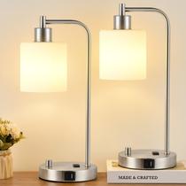 Lamp Lynnoland: conjunto de 2 candeeiros de mesa industriais, portas USB Lamp Lynnoland: conjunto de 2 candeeiros de mesa industriais, portas USB