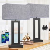 Lamp Seealle 56cm Modern Touch USB C+A Conjunto regulável de 3 vias