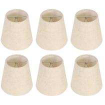Lamp Shade Kenqulio Clip on Bulb Chandelier, conjunto de 6 peças de linho Lamp Shade Kenqulio Clip on Bulb Chandelier, conjunto de 6 peças de linho