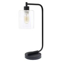 Lamp Simple Designs LD1036-BLK Abajur de vidro de ferro industrial Lamp Simple Designs LD1036-BLK Abajur de vidro de ferro industrial