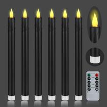 Lamp wemarry Flameless Taper Candles, 27 cm, preto, pacote com 6 Lamp wemarry Flameless Taper Candles, 27 cm, preto, pacote com 6