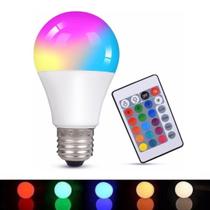 Lampada 10W LED Bulbo RGB Colorida Controle Remoto E27 Bivolt Lampada 10W LED Bulbo RGB Colorida Controle Remoto E27 Bivolt