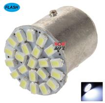 Lampada 22 led flash strobo bay15d 2 polo p21/5w 1157 1034 branco 3014 12v