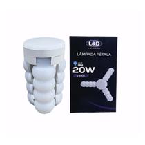 Lâmpada 3 Pétalas Bolas 20w Branca-Fria Sala de Jantar Quarto Decoração L&D 2306