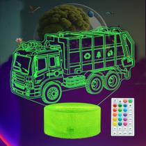 Lâmpada 3D Illusion Truck Garbage Light Night Light Decoração de quarto infantil Lâmpada 3D Illusion Truck Garbage Light Night Light Decoração de quarto infantil