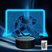 Lâmpada 3D Night Light Ammonite Ice Hockey de 16 cores com controle remoto Lâmpada 3D Night Light Ammonite Ice Hockey de 16 cores com controle remoto