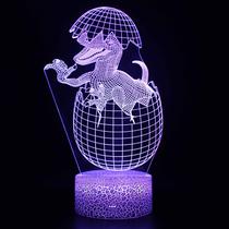 Lâmpada 3D Night Light Yzddsi Hatching Dinosaur 16 cores Lâmpada 3D Night Light Yzddsi Hatching Dinosaur 16 cores