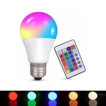 Lampada 7W LED Bulbo RGB Colorida Controle Remoto E27 Bivolt