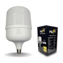 Lâmpada 80W LED Bulbo Branco Frio 6500k Luz Branca Soquete E27 Bivolt 110v 220v Alta Potência - Maxxy