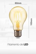 Lâmpada A60 Filamento LED Bulbo 2200K Âmbar Bivolt Elgin Lâmpada A60 Filamento LED Bulbo 2200K Âmbar Bivolt Elgin