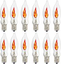 Lâmpada Abeja Flicker Flicker Flame Shaped 1W 120V E12, pacote com 12 Lâmpada Abeja Flicker Flicker Flame Shaped 1W 120V E12, pacote com 12