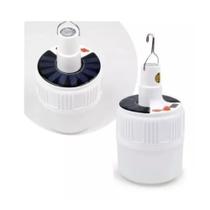 Lâmpada Acampamento + Placa Recarregável C/ Energia Solar Cor Branca 15w