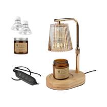 Lâmpada Aquecedora De Velas Regulável 50W Com Timer, Luz De Vela Ajustável Em Vidro Para Decoração